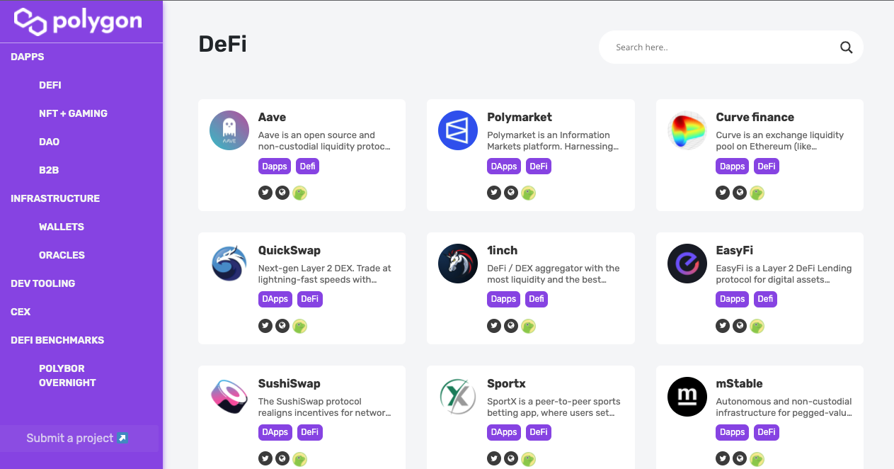 polygon list of dapps