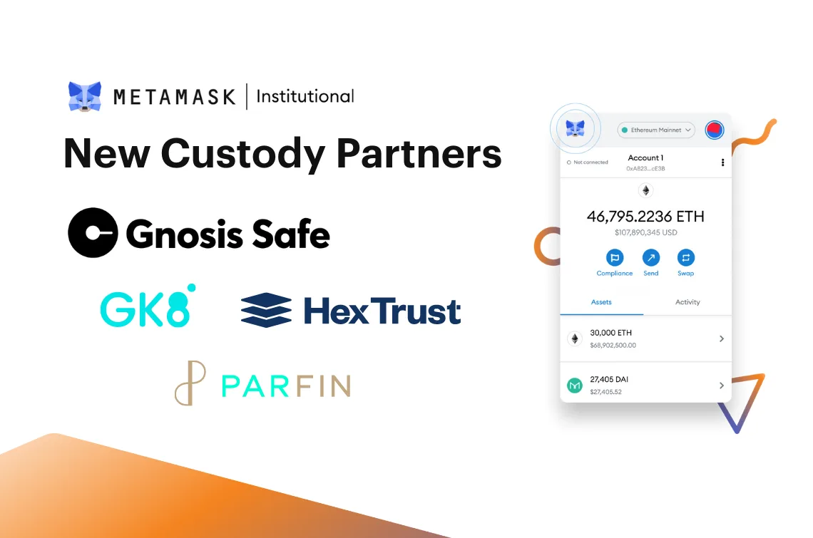 Image: MetaMask Institutional Announces the Integration of Hex Trust, GK8, and Parfin to Broaden Organizational Reach, and Gnosis Safe to Streamline DAO Experiences