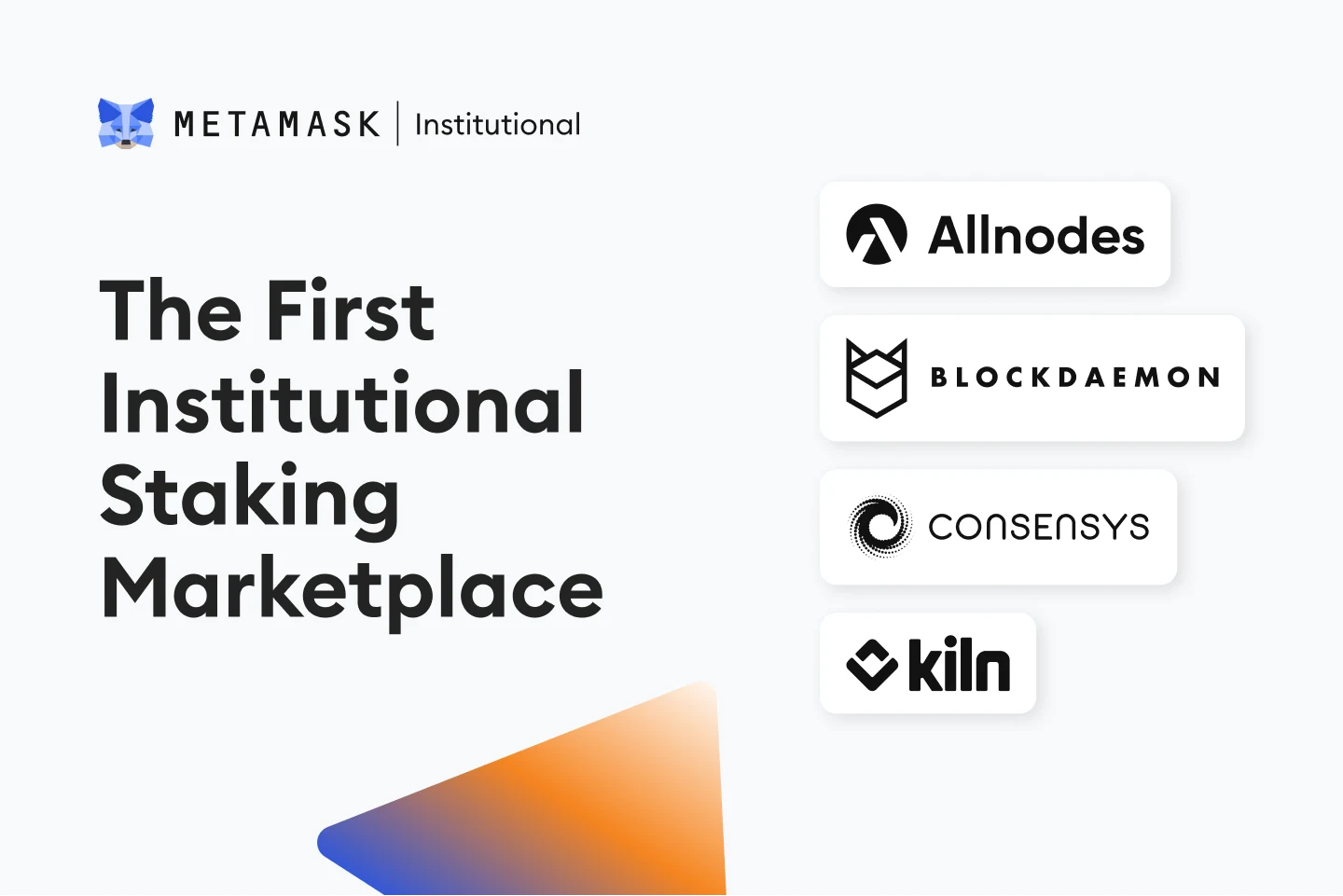 Image: Consensys Launches the First Marketplace for Institutional Staking on MetaMask Institutional, in Partnership with Allnodes, Blockdaemon, and Kiln