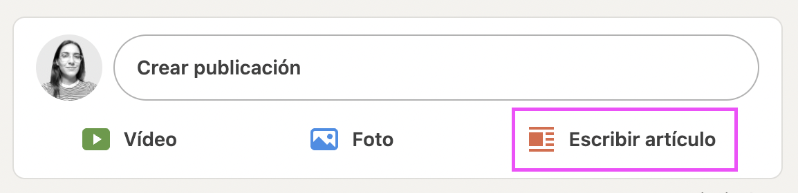 Clica en "Escribir artículo"