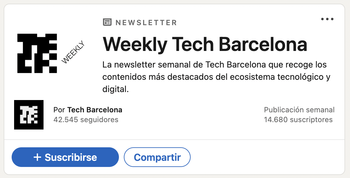 Newsletter de Tech Barcelona en LinkedIn