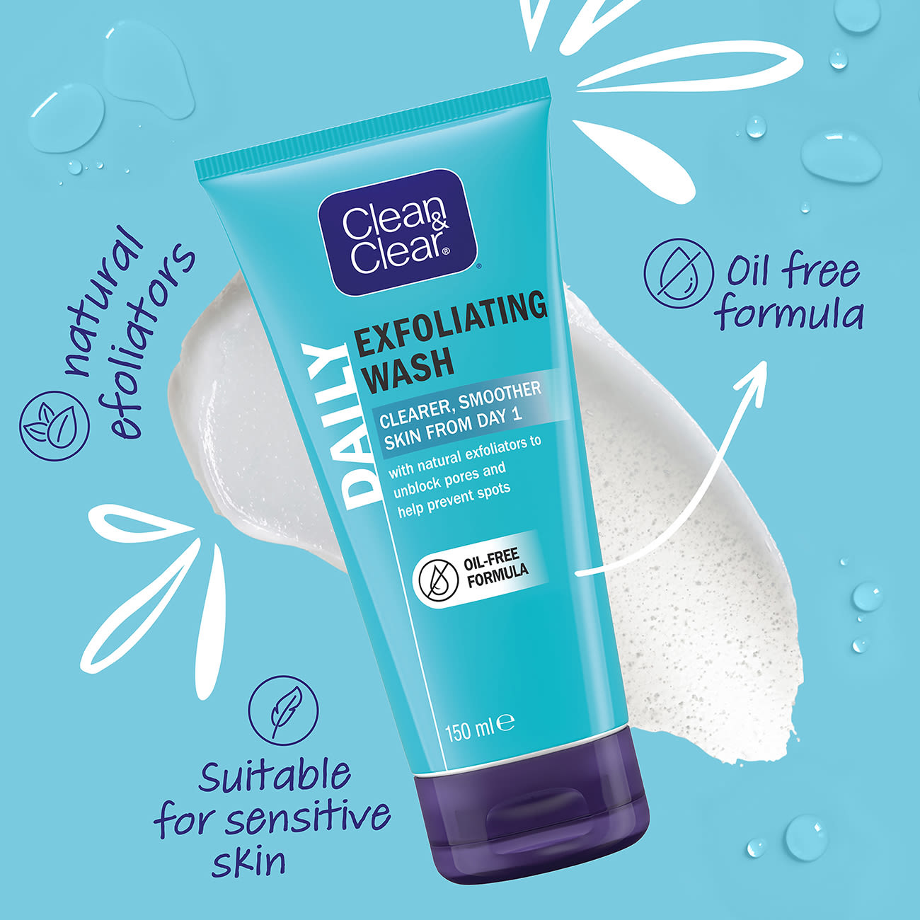 CLEAN & CLEAR® Daily Exfoliating Wash - Image 3 - Clean & Clear - en-GB