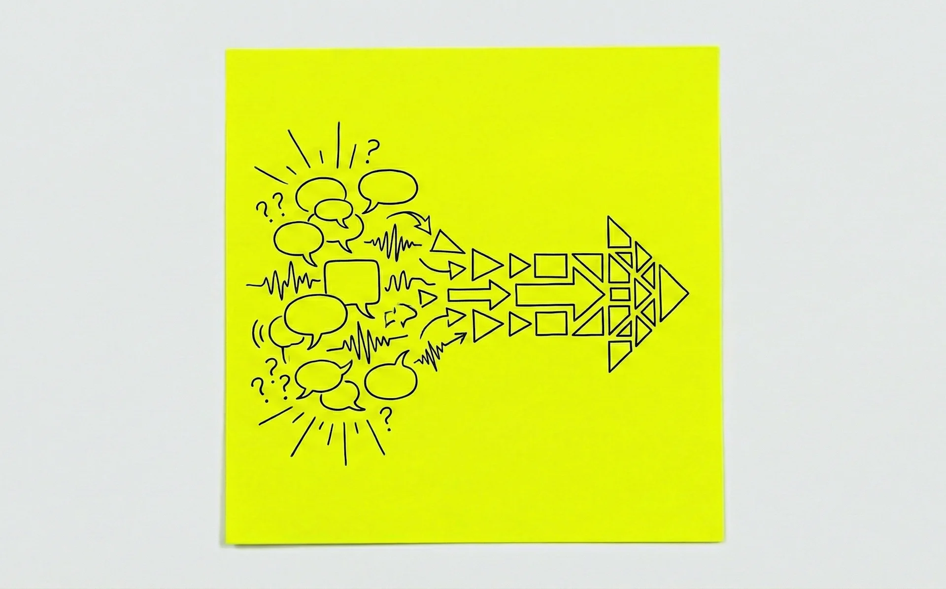 From noise to signal. Deep democracy transforms scattered input into clear direction.