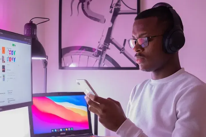Guy on phone