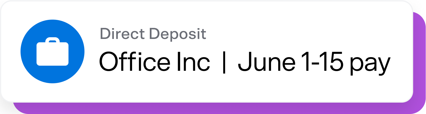 Direct Deposit, the Venmo way | Payment note