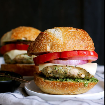 Italian Burgers with Garlicky Spinach