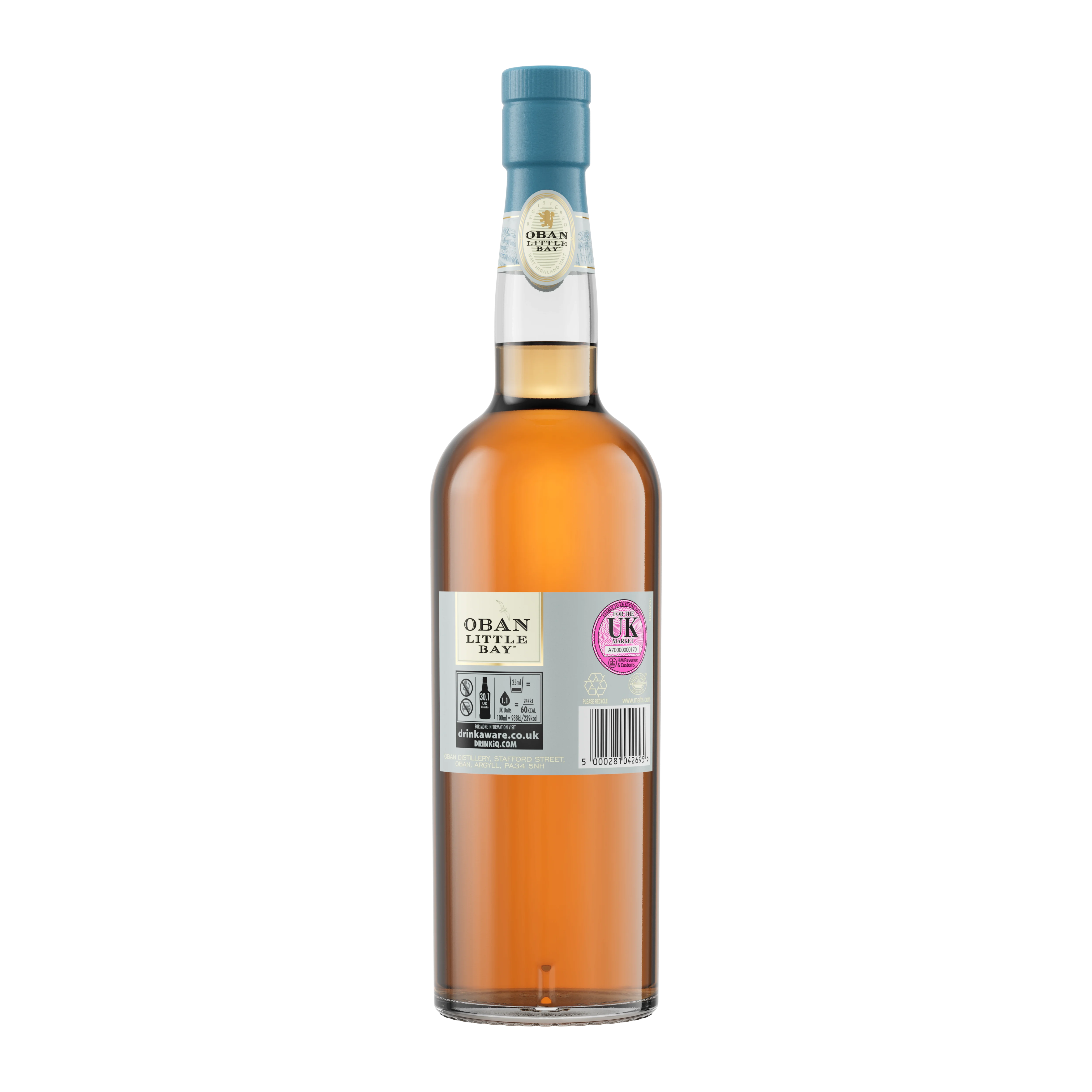 Oban Little Bay Single Malt Scotch Whisky, 70cl - Back of Bottle