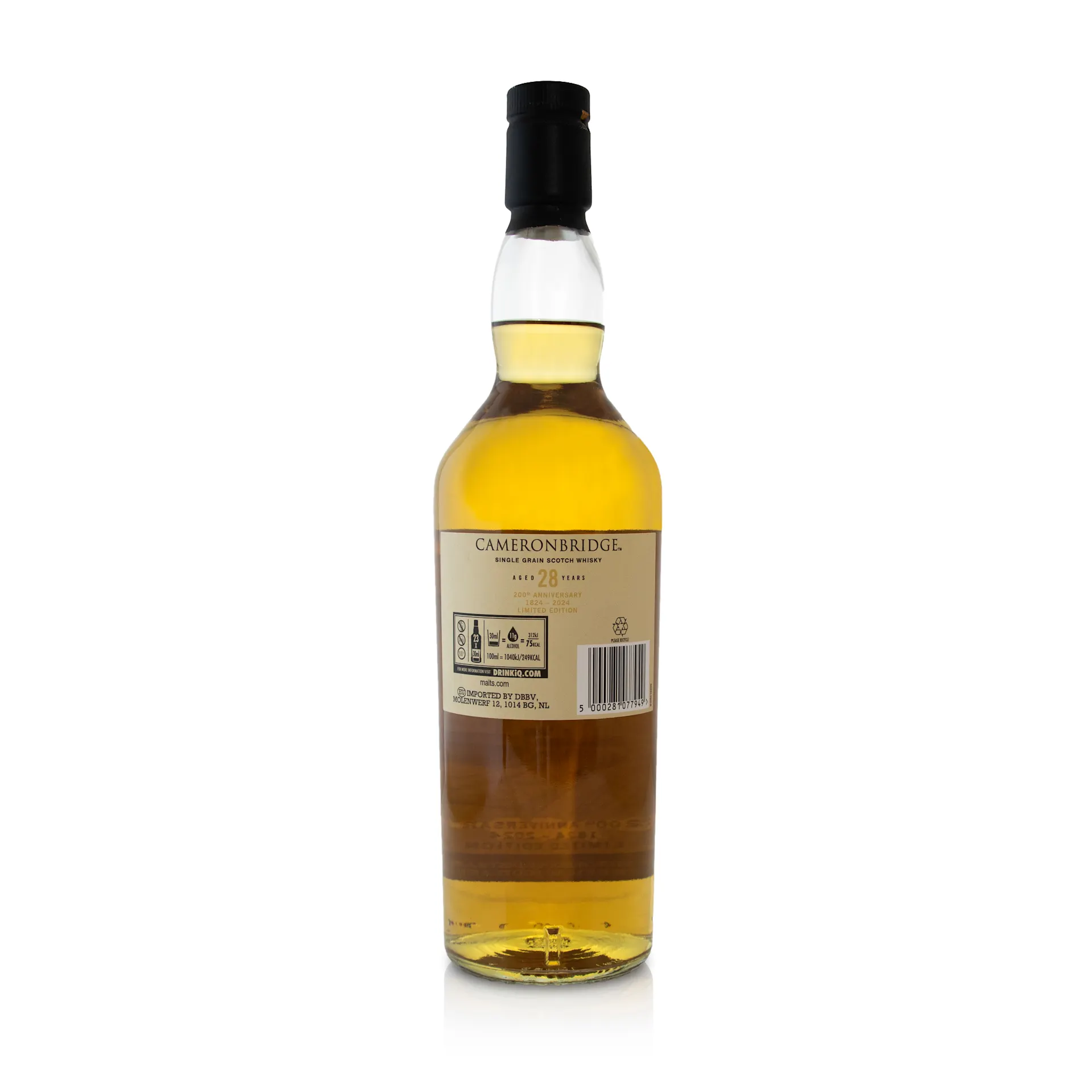 Cameronbridge 200th Anniversary Single Grain Scotch Whisky, 70cl back