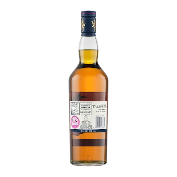 Talisker 18 Year Old Single Malt Scotch Whisky, 70cl - Back of Bottle