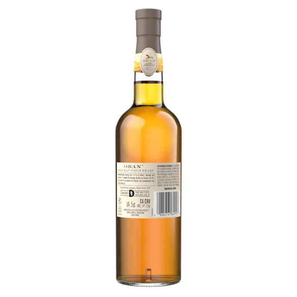 Oban 15 Year Old Cask Strength Single Malt Scotch Whisky, 750 ml Bottle Back