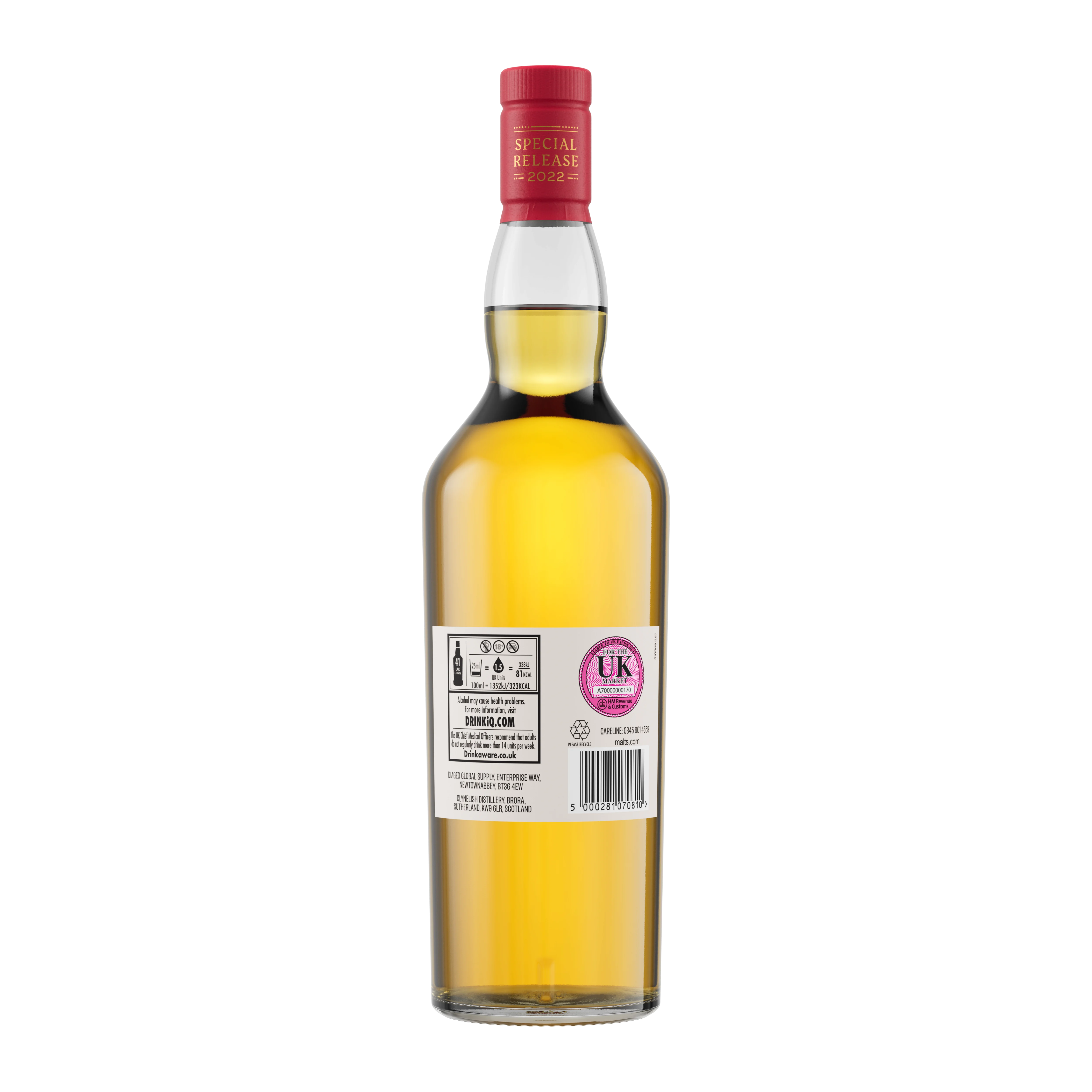 Clynelish 12 Year Old Special Releases 2022 Single Malt Scotch Whisky, 70cl - Back of Bottle