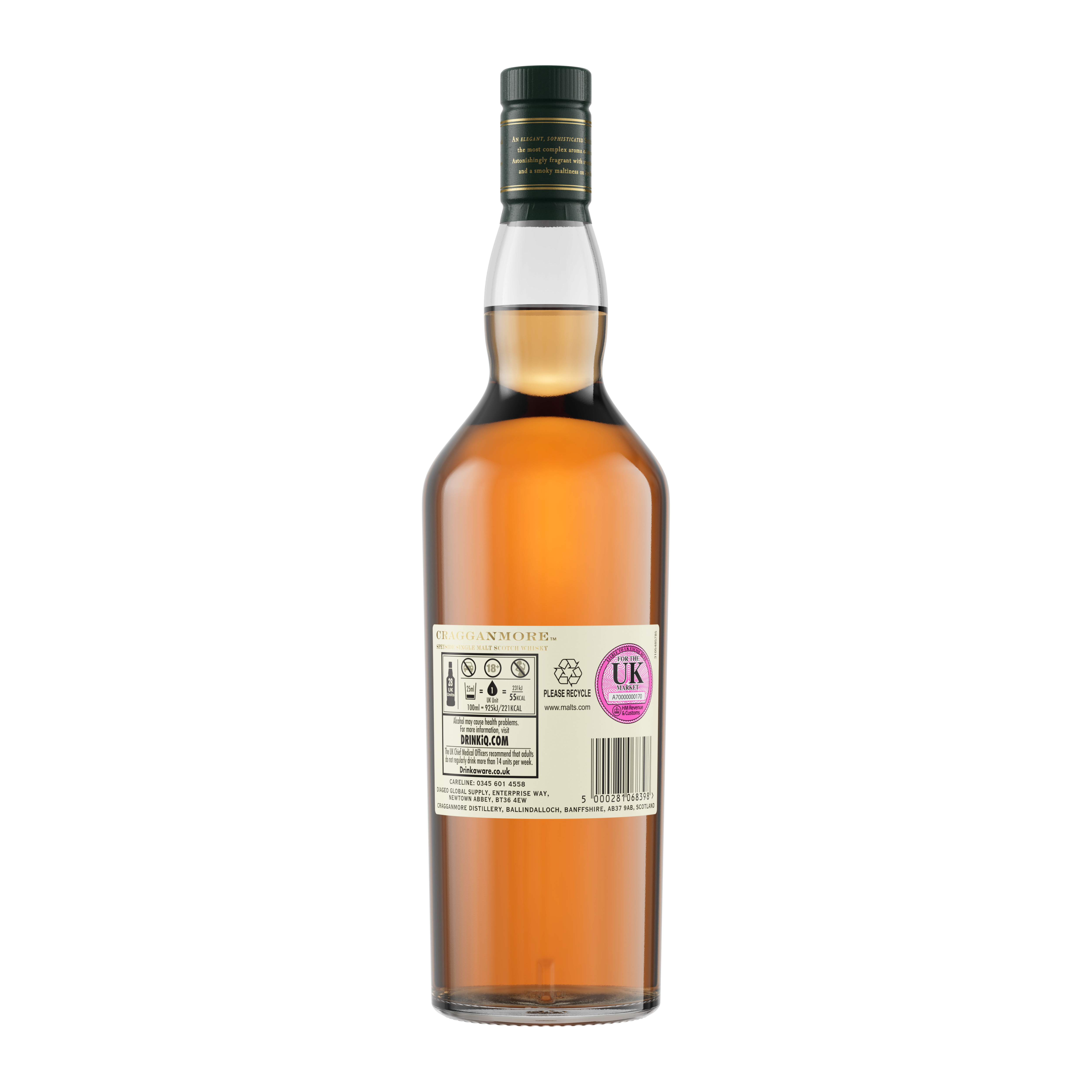 Cragganmore 2021 Distillers Edition Single Malt Scotch Whisky, 70cl - GB - Back of Bottle