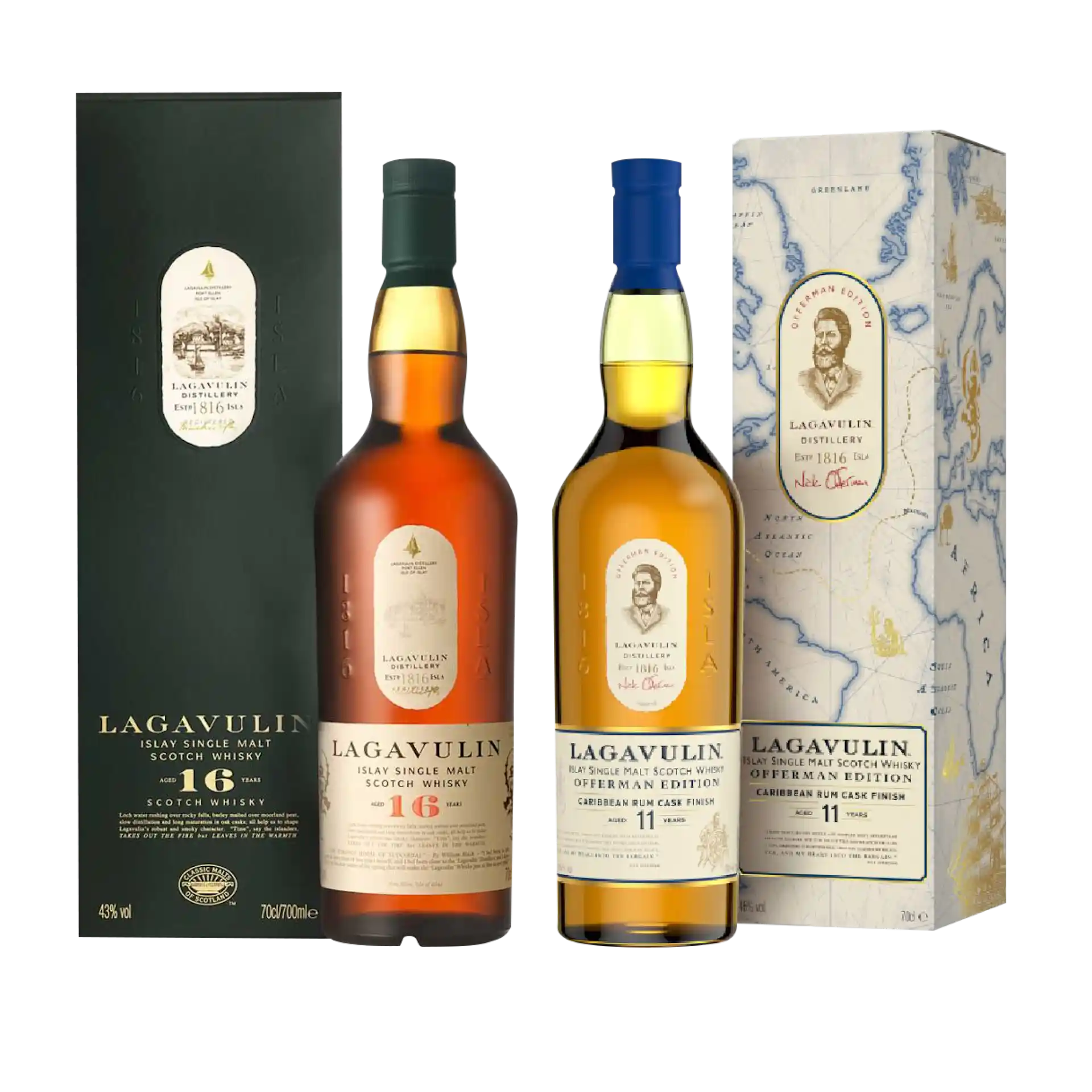 Lagavulin Offerman Edition 2024 & Lagavulin 16 Year Old Islay Single Malt Scotch Whisky, 2x70cl