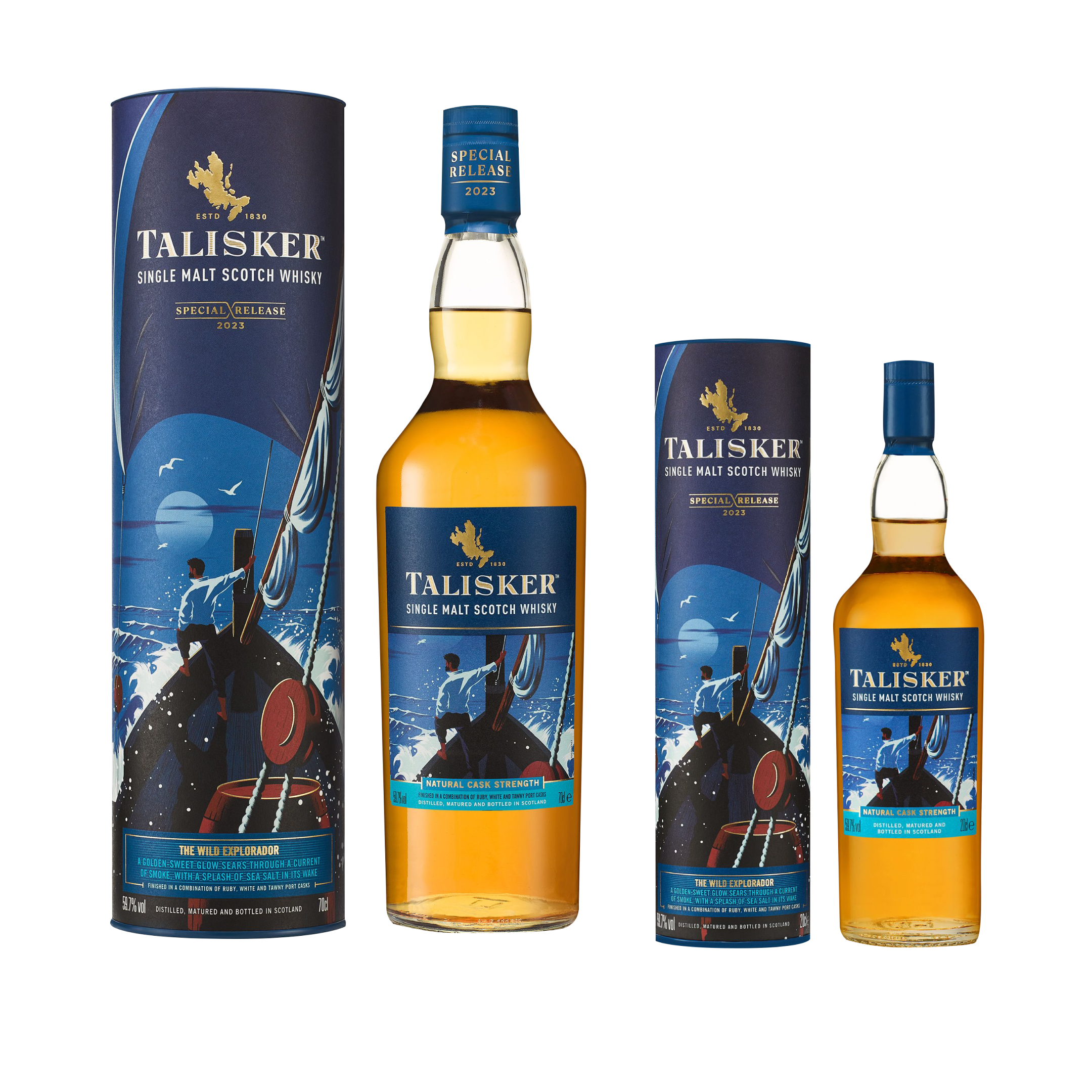 Talisker Special Release 2023 Single Malt Scotch Whisky Bundle, 1x20cl + 1x70cl