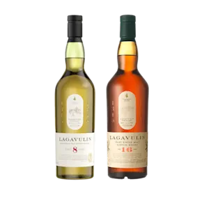 Lagavulin 8 Year Old & Lagavulin 16 Year Old Islay Single Malt Scotch Whisky 2x70cl