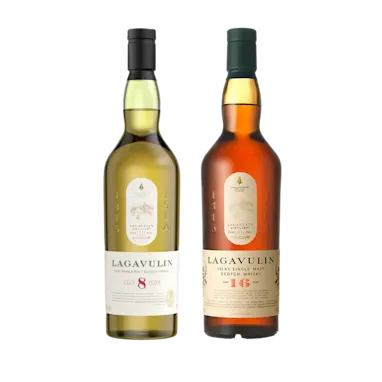 Lagavulin 8 Year Old & Lagavulin 16 Year Old Islay Single Malt Scotch Whisky 2x70cl