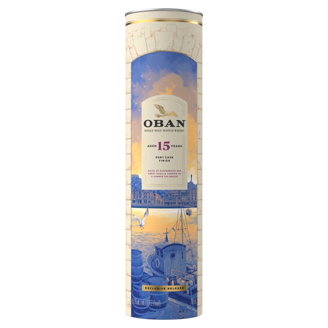 Oban Aged 15 Years Port Cask Finish Single Malt Scotch Whisky, 75cl - Packaging
