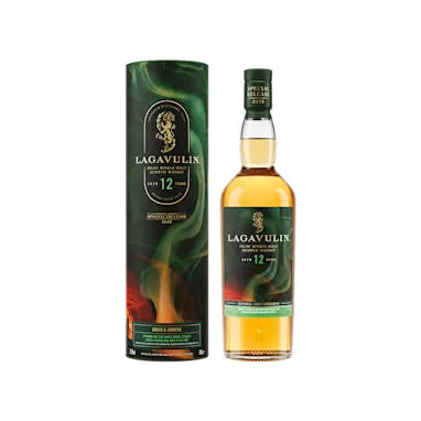 Lagavulin Grain & Embers special release whisky bottle and packaging
