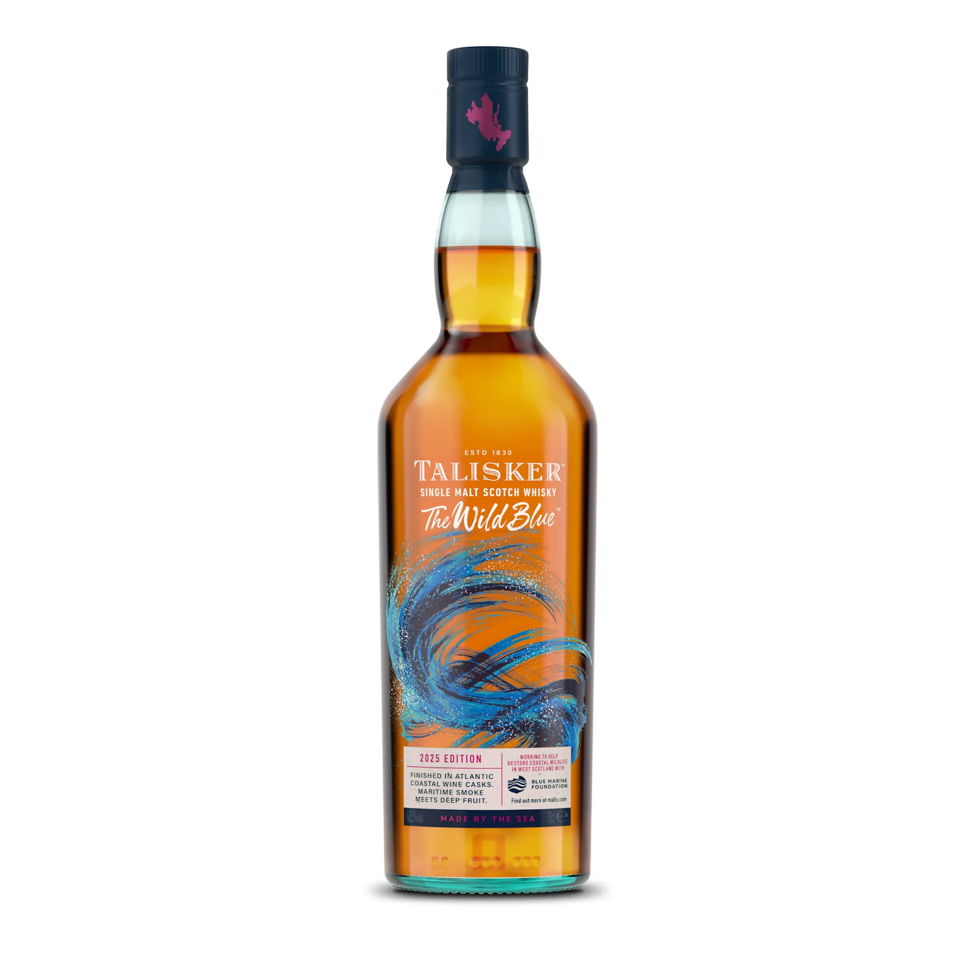 Talisker The Wild Blue Bottle Front View