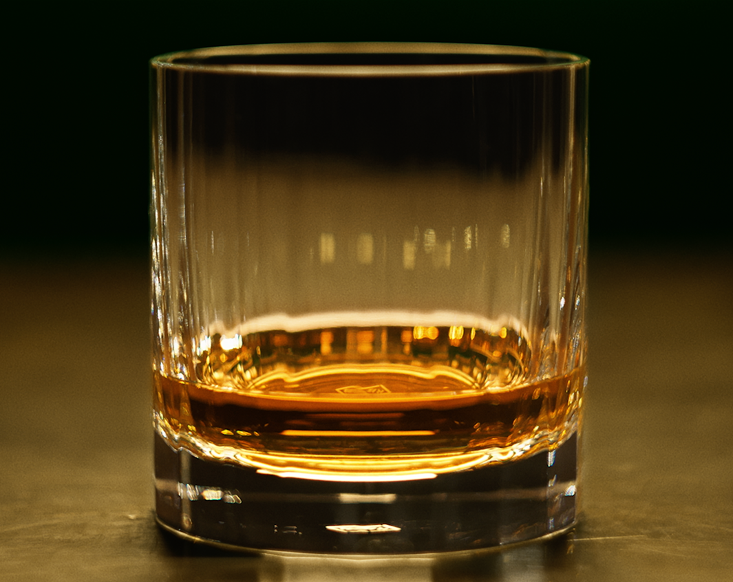 Close-up of Lagavulin whisky in straight-edged tumbler