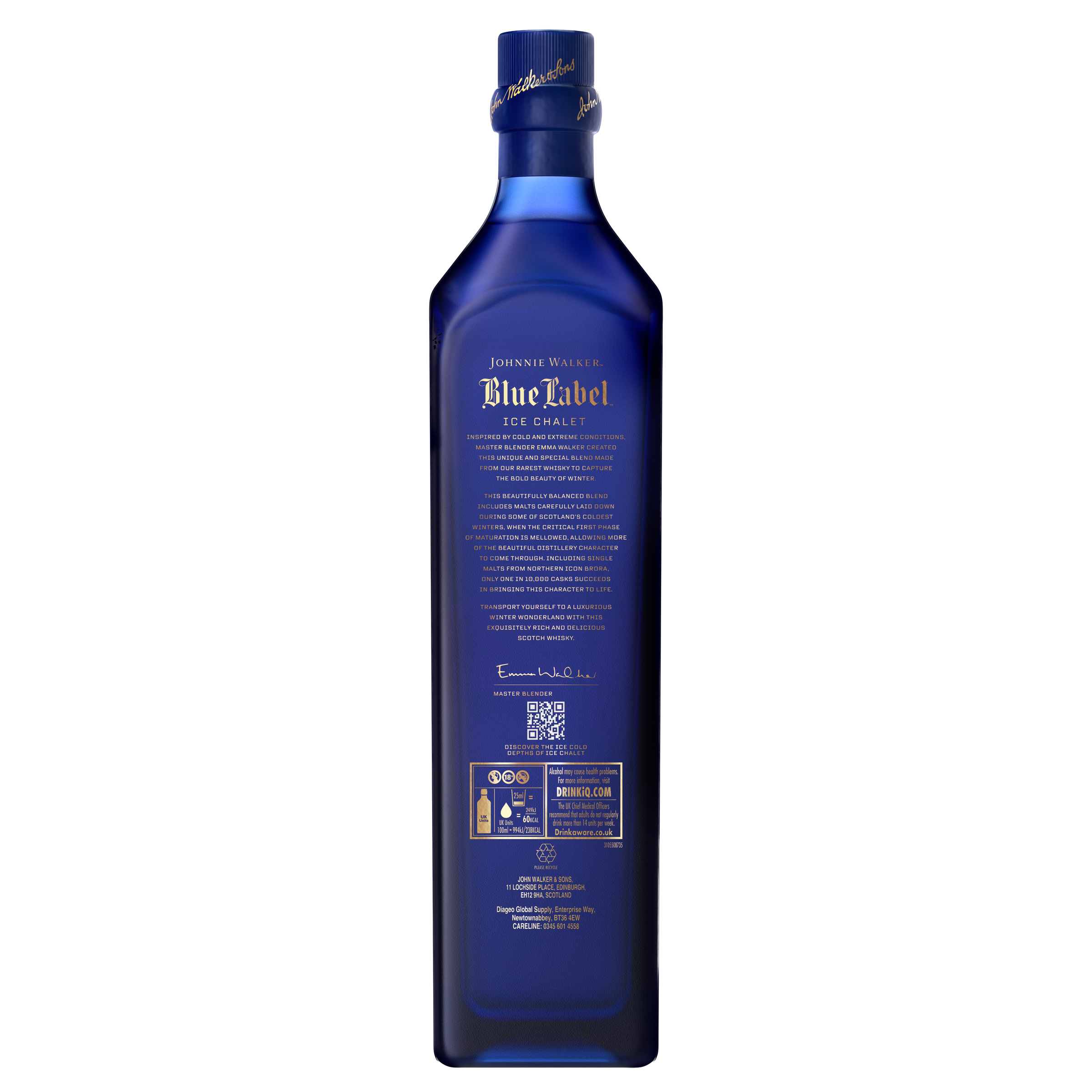 Johnnie Walker Blue Label Ice Chalet Back Bottle Image