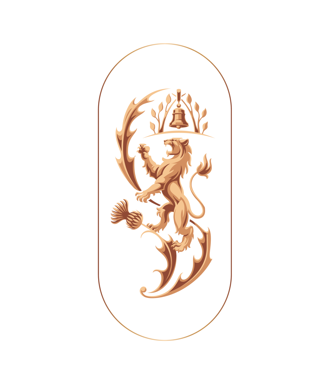 Shop the Range Lagavulin whisky lion crest with thistle and bell emblem