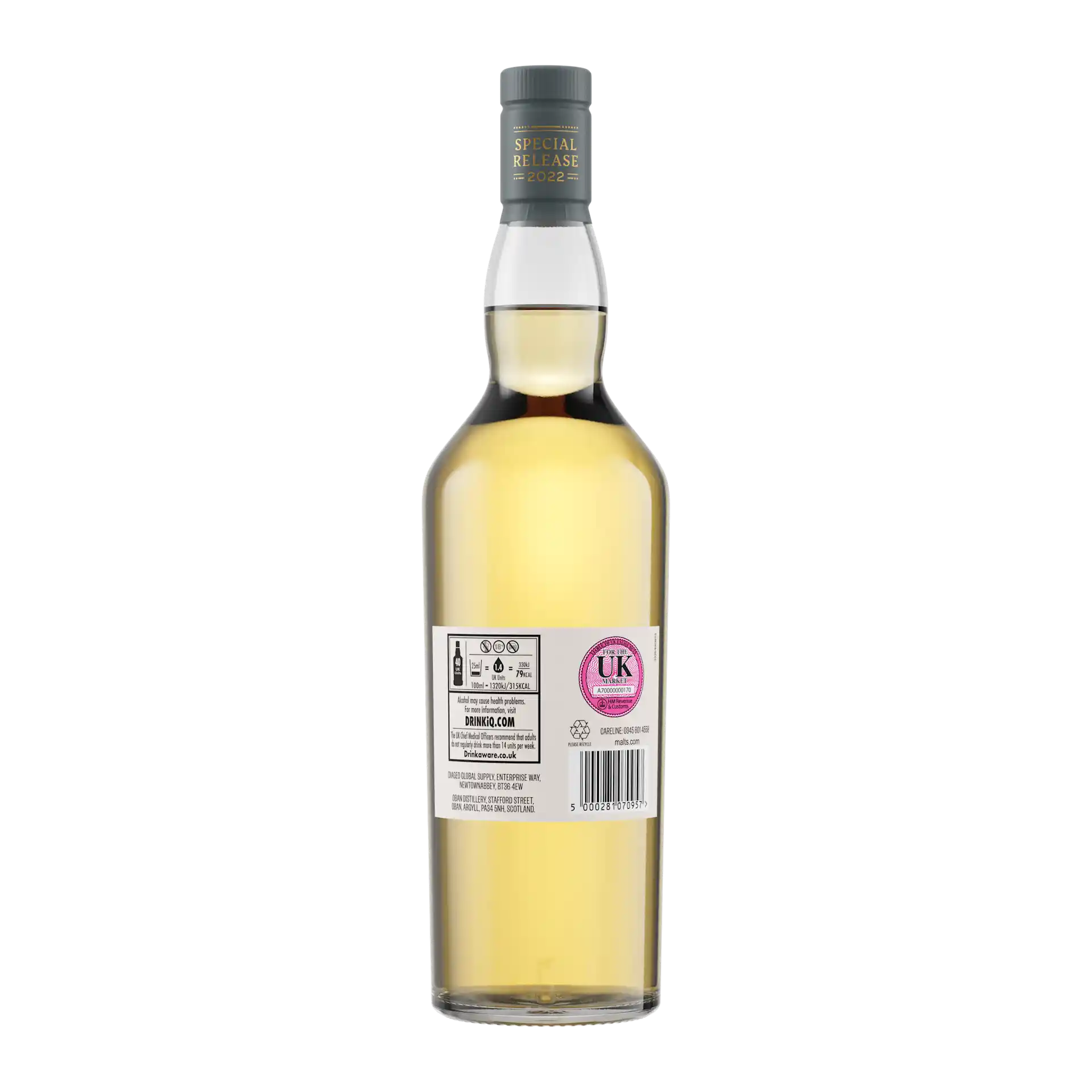 Oban 10 Year Old Special Releases 2022 Single Malt Scotch Whisky, 70cl - Back of Bottle