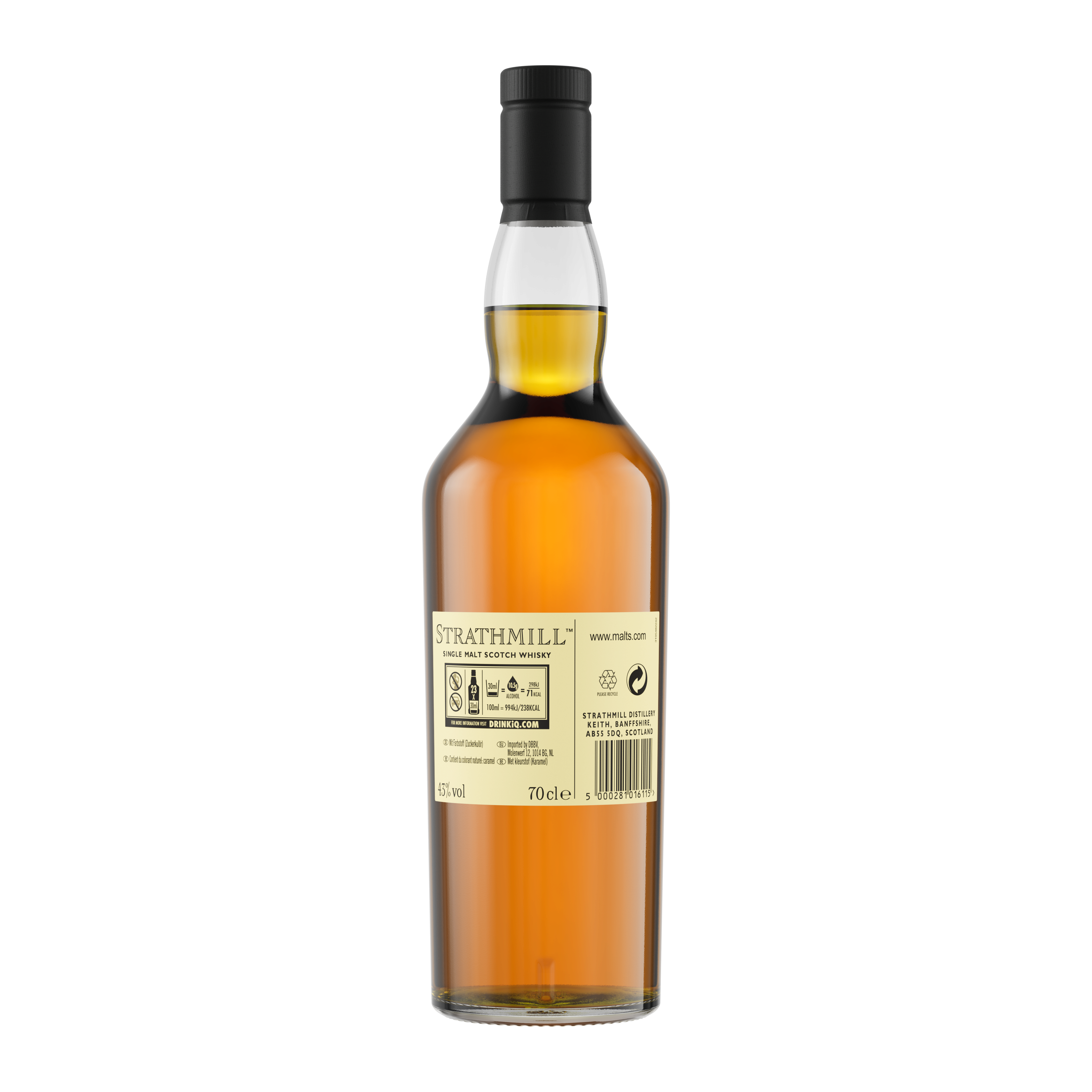 Strathmill 12 Year Old Flora & Fauna Single Malt Whisky, 70cl Back of bottle