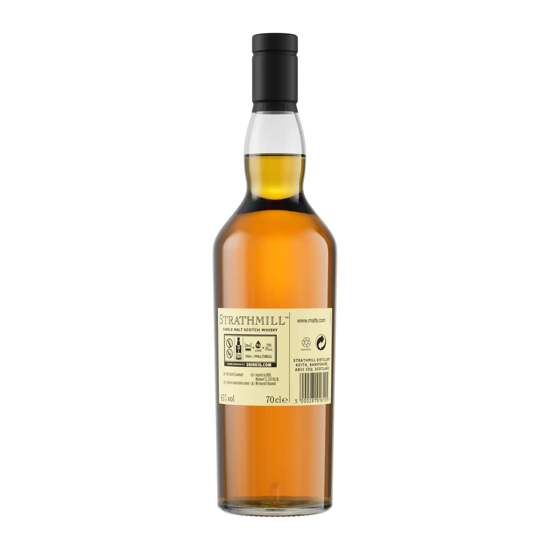 Strathmill 12 Year Old Flora & Fauna Single Malt Whisky, 70cl Back of bottle 