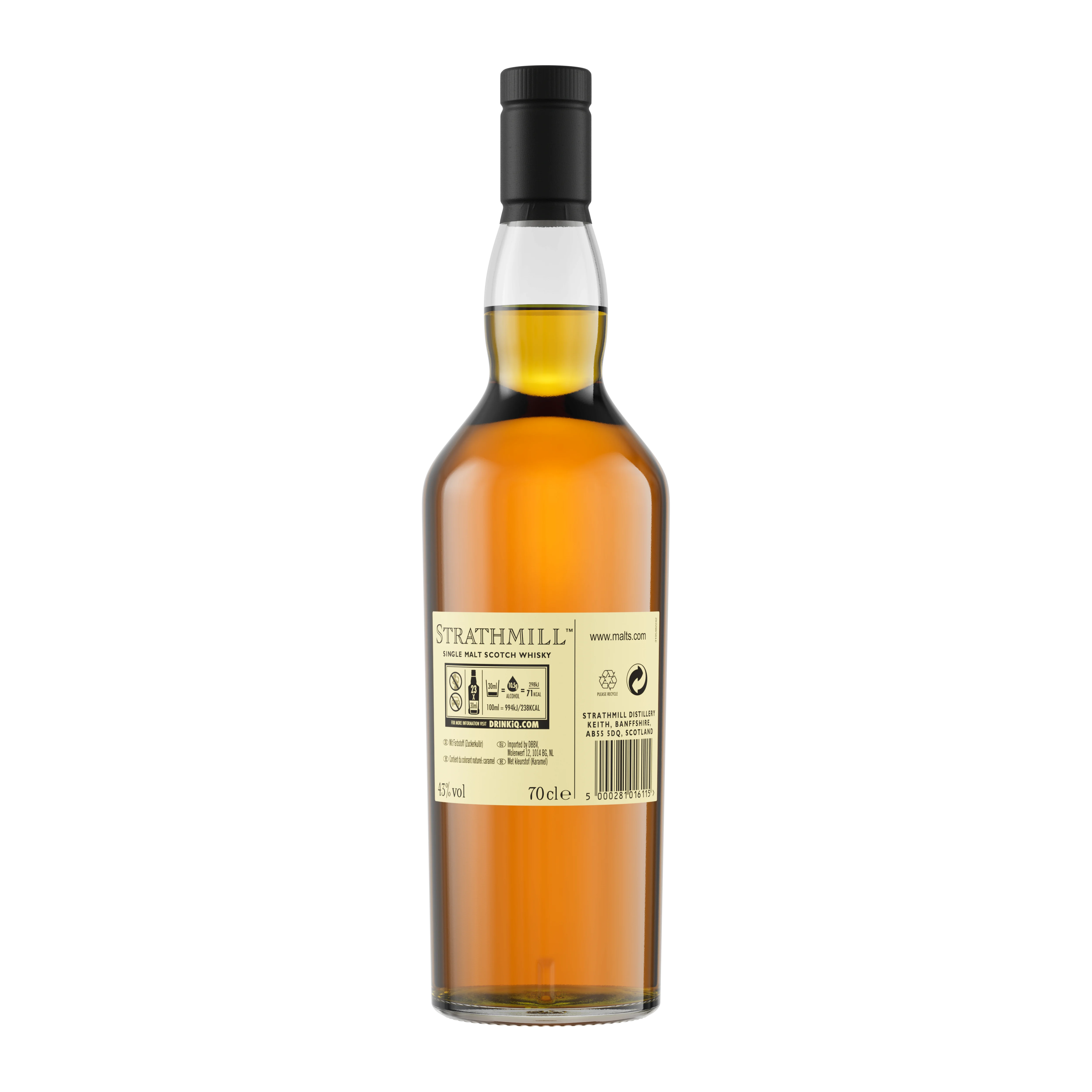 Strathmill 12 Year Old Flora & Fauna Single Malt Whisky, 70cl Back of bottle 