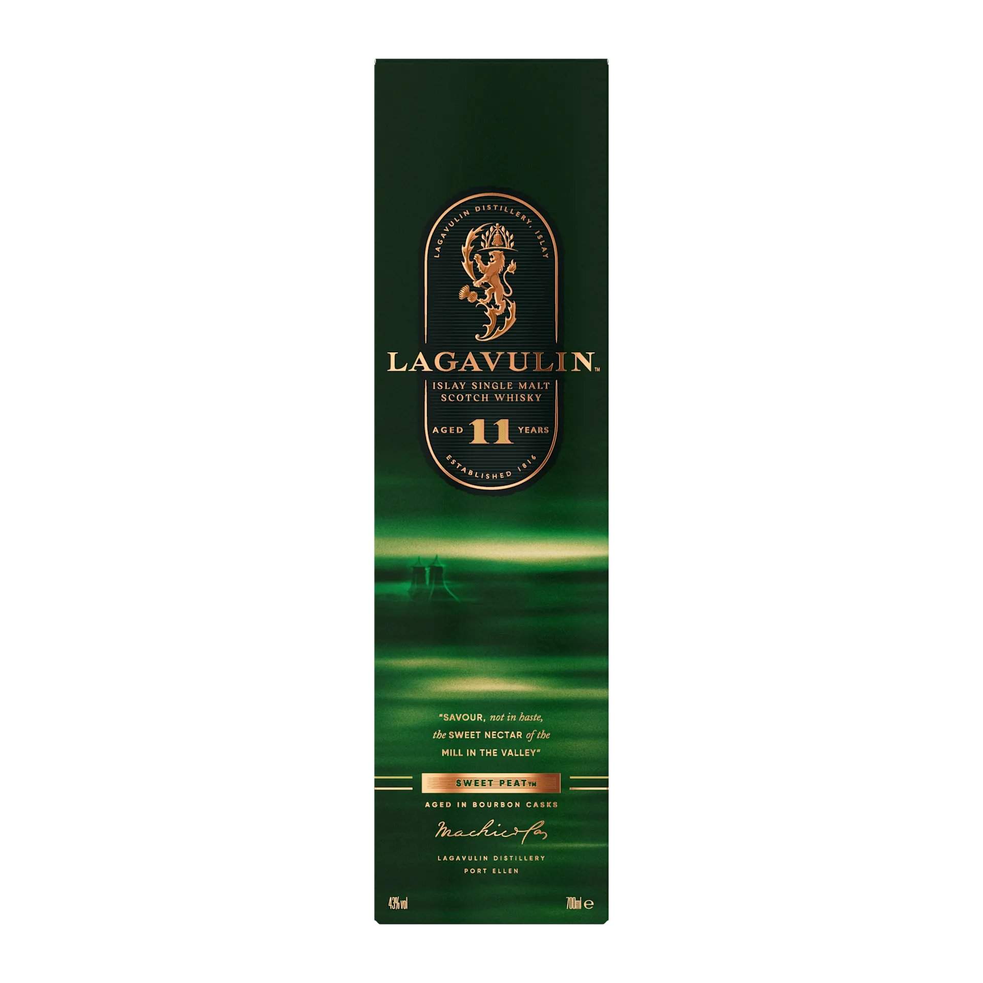 Box Image - Lagavulin 11 Year Old Sweet Peat Islay Single Malt Scotch Whisky, 700ml