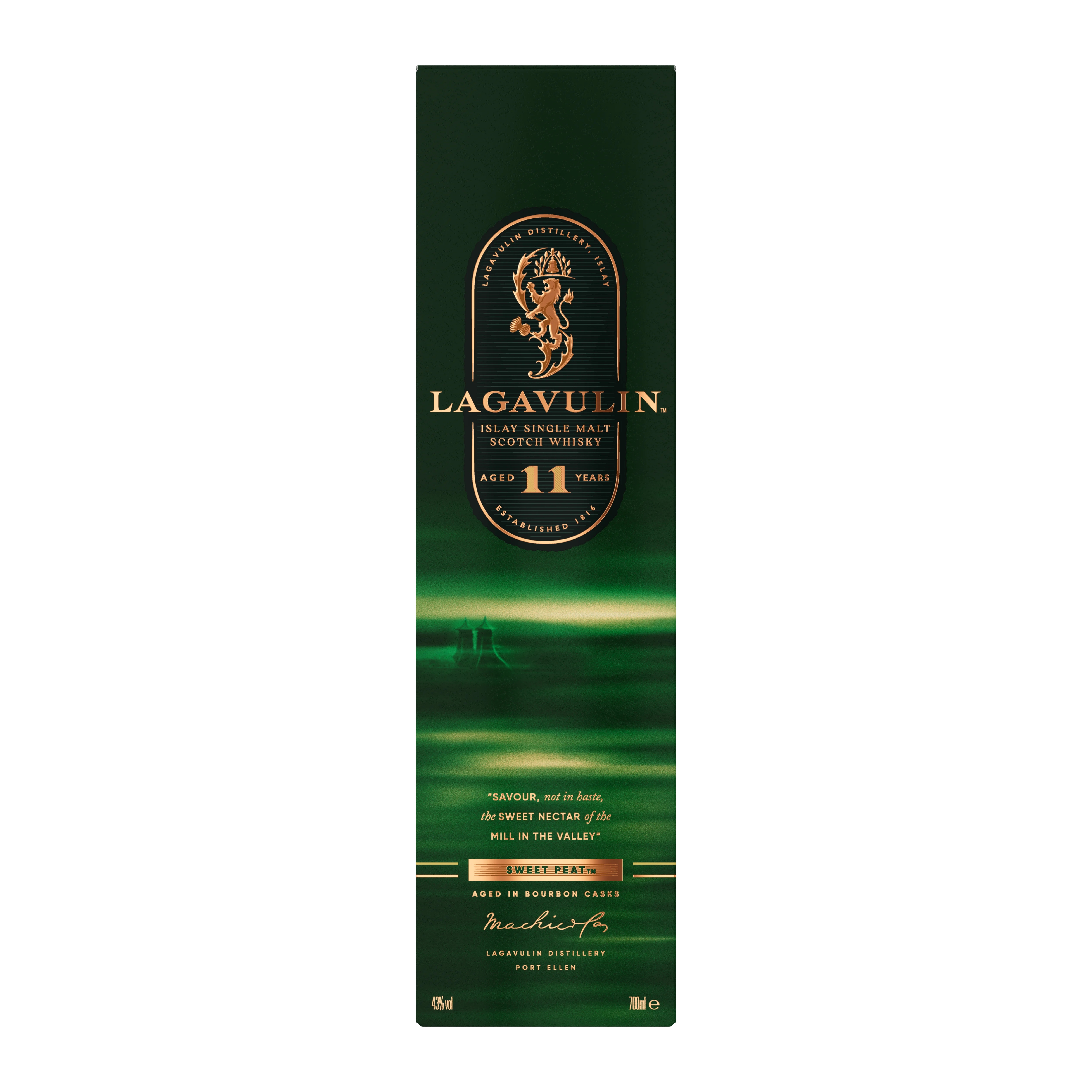 Box Image - Lagavulin 11 Year Old Sweet Peat Islay Single Malt Scotch Whisky, 700ml