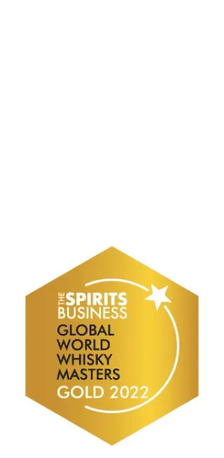 The hexagon emblem for Glenkinchie's 2025 award for 'Global Whisky Masters'