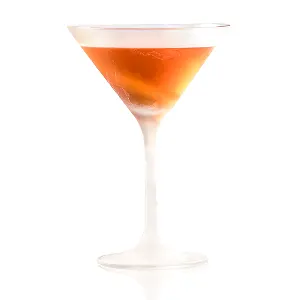 Een Blood and Sand-cocktail in een martiniglas