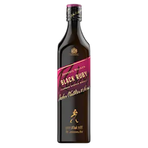 The front of a bottle of Johnnie Walker Black Ruby Blended Scotch Whisky