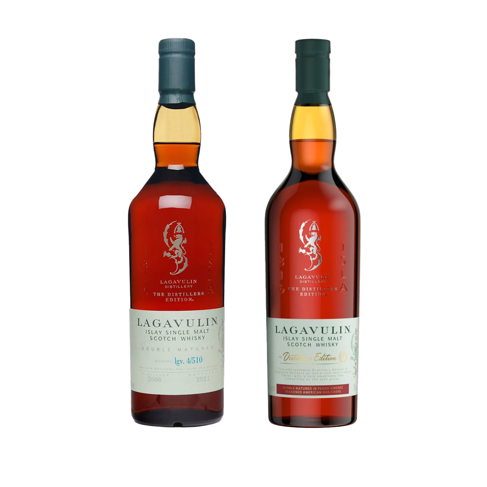 Lagavulin 2021 & 2022 Distillers Edition Single Malt Scotch Whisky, 2x70cl