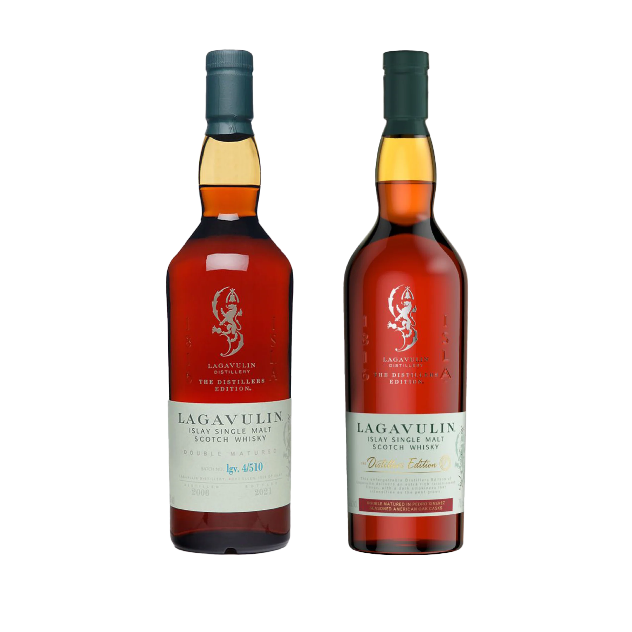 Lagavulin 2021 & 2022 Distillers Edition Single Malt Scotch Whisky, 2x70cl