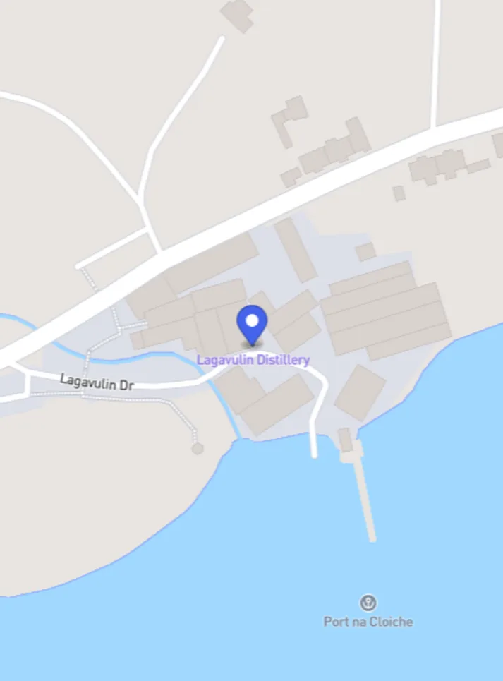 Kaartweergave van Lagavulin distilleerderij