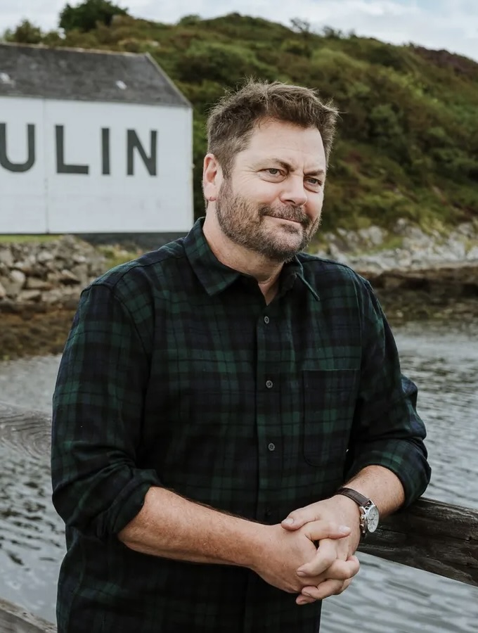 Nick Offerman at Lagavulin distillery for his Tales of Whisky collaboration