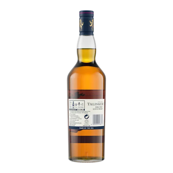 Talisker 18 Year Old Single Malt Scotch Whisky, 70cl Back of bottle