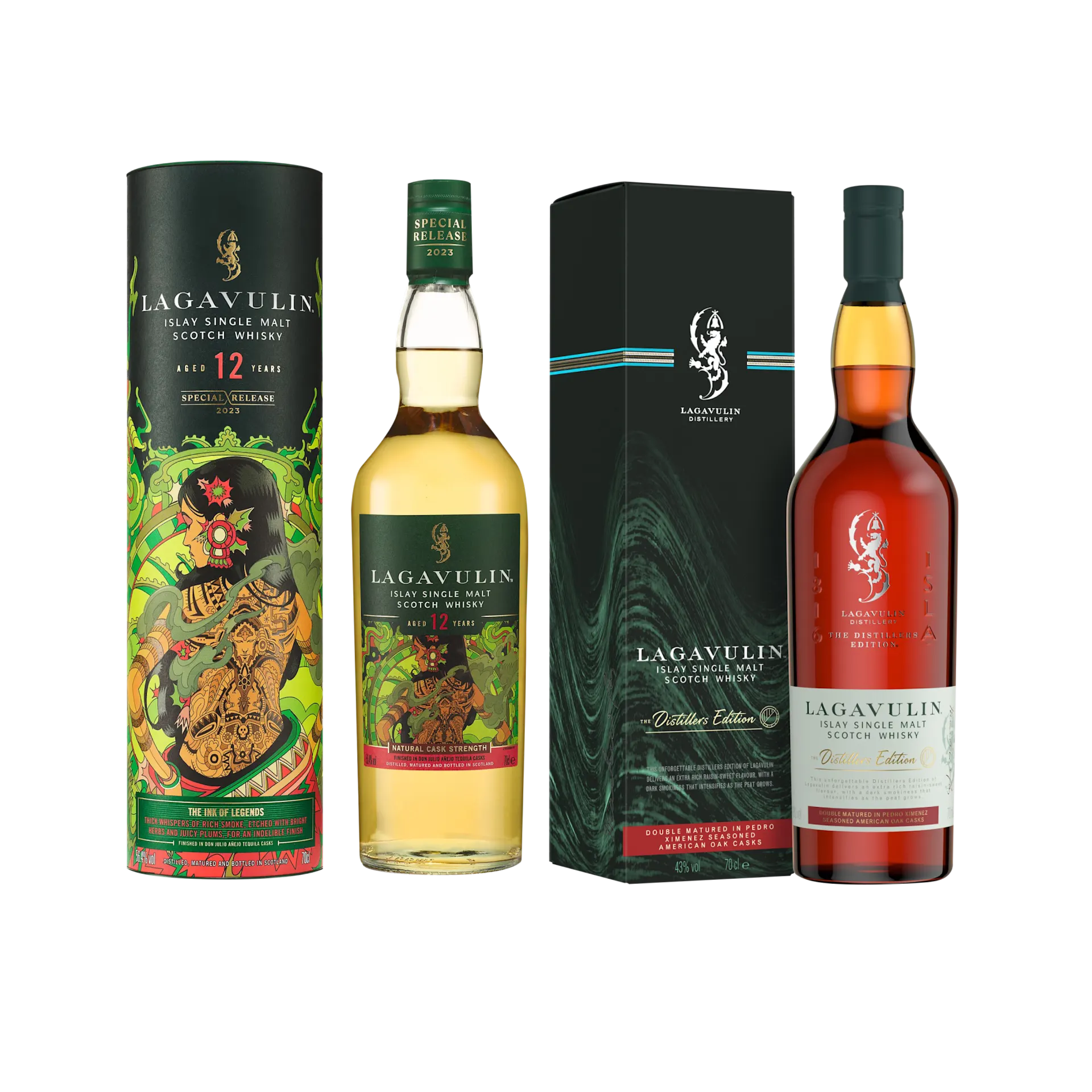 Lagavulin 12 Jahre Special Release 2023 & Lagavulin Distillers Edition, 2x70cl