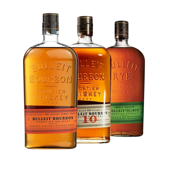 Bulleit Bourbon 10 Year Old & Bulleit Bourbon & Bulleit Rye Whiskey 3x70cl