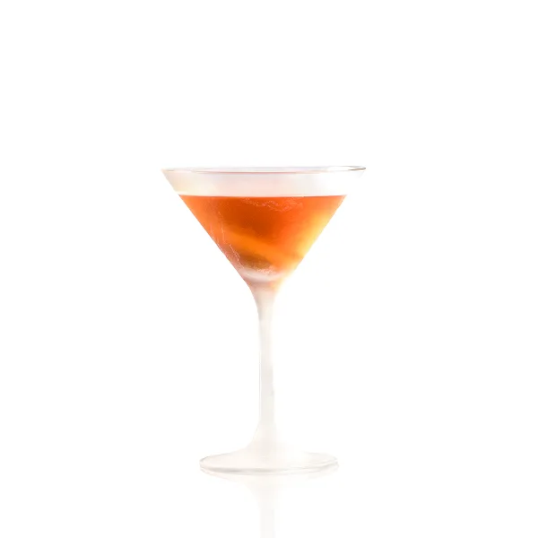Ein Blood-and-Sand-Cocktail in einem Martini-Glas