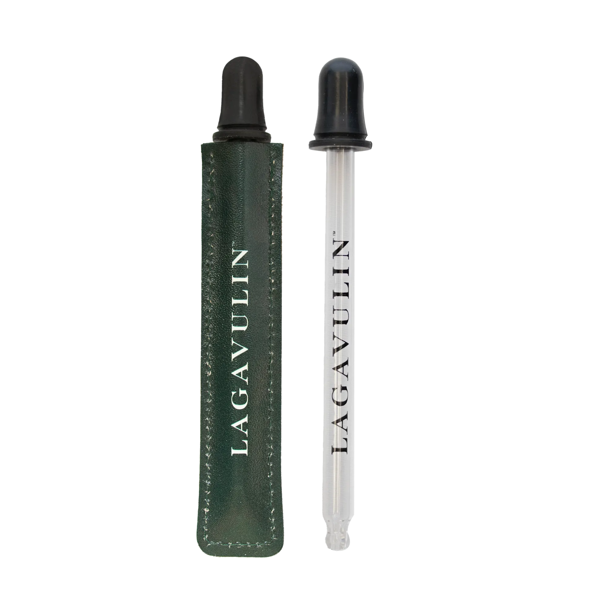 Lagavulin-Wassertropfer mit grünem Markenetui.