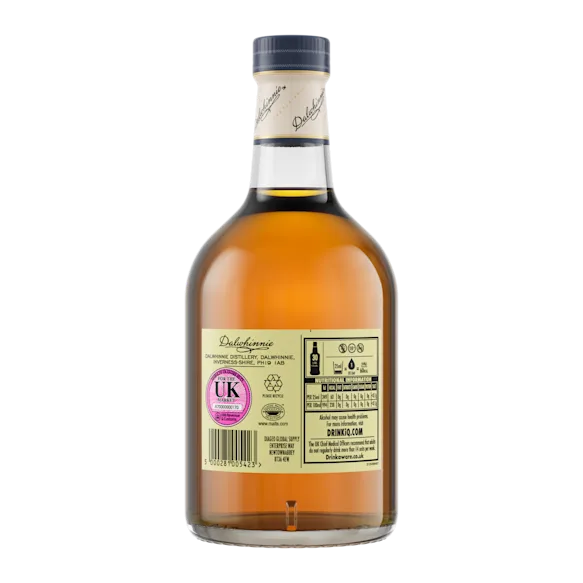 Dalwhinnie 15 Year Old Single Malt Scotch Whisky, 70cl - Back of Bottle