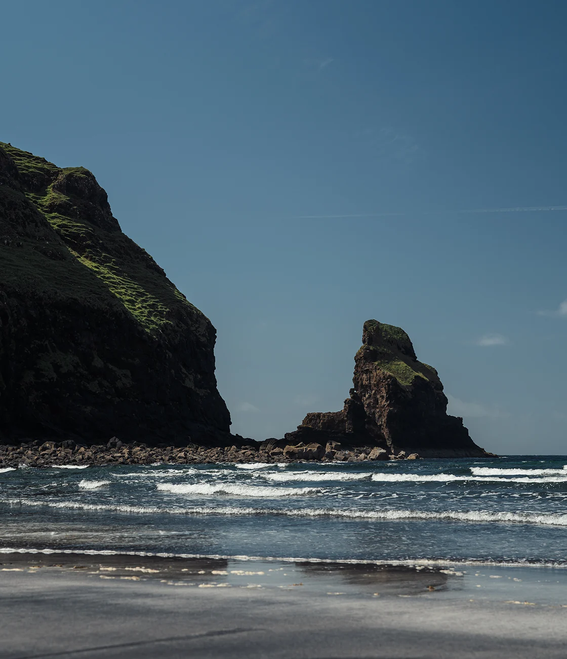 Coastal rock formations on the shores of Isle of Skye