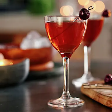 Rob Roy Cocktail in a stem glass