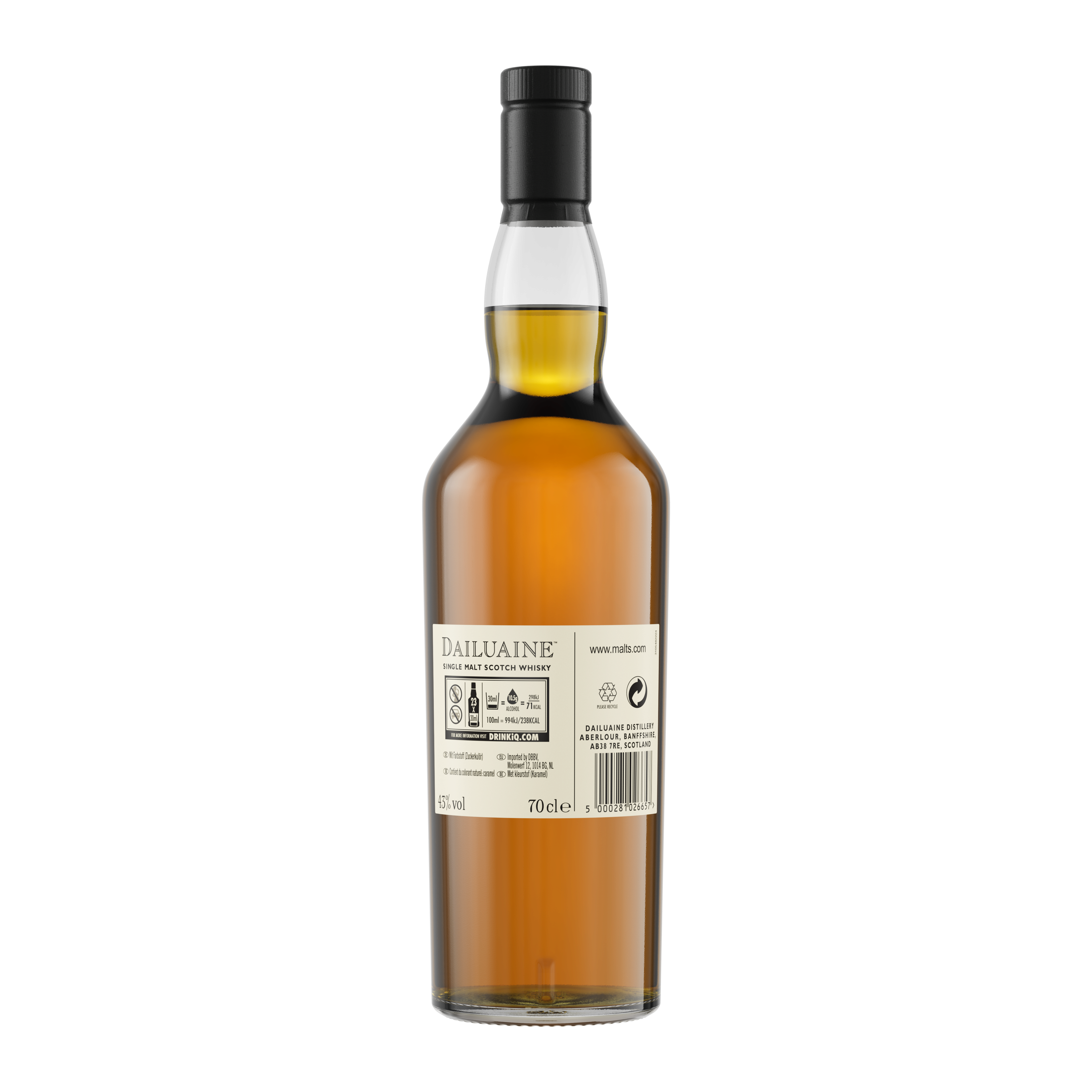 Dailuaine 16 Year Old Flora & Fauna Single Malt Whisky, 70cl - Back of bottle