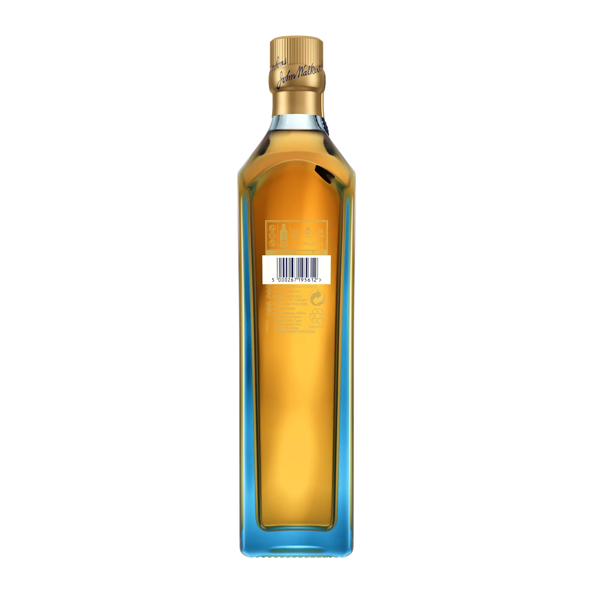 Johnnie Walker Blue Label Blended Scotch Whisky, 70cl Back of bottle
