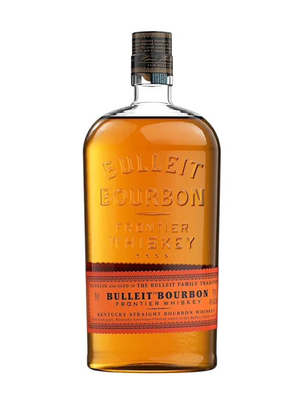 A bottle of Bulleit Frontier Whiskey
